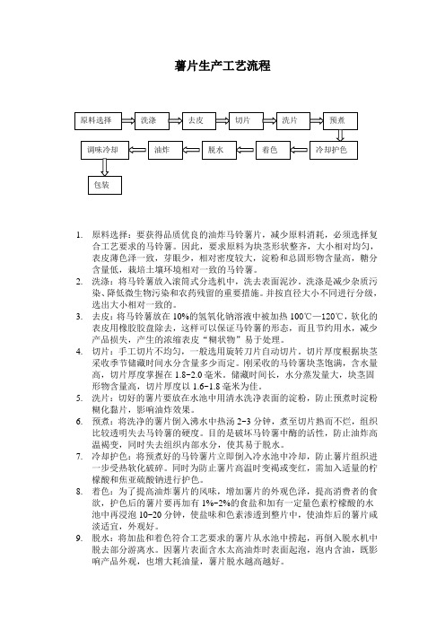 薯片生产工艺流程