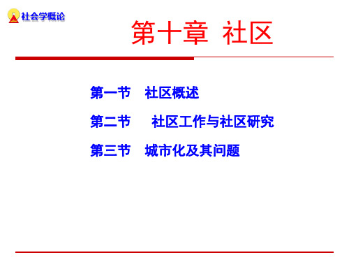 社会学：第十章社区