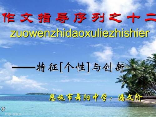 初中作文指导序列之十二——特征、个性与创新PPT课件