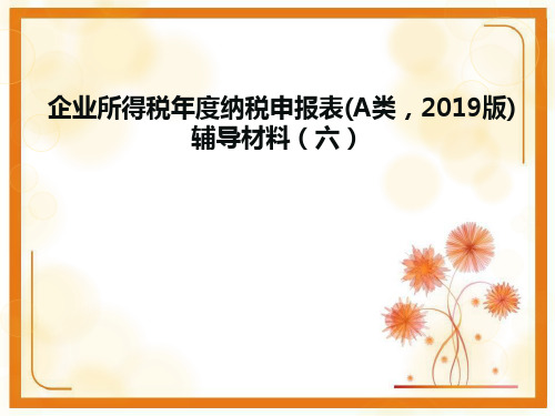 新编企业所得税年度纳税申报表A类辅导材料六精选文档PPT课件