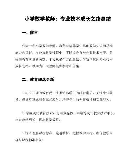 小学数学教师：专业技术成长之路总结