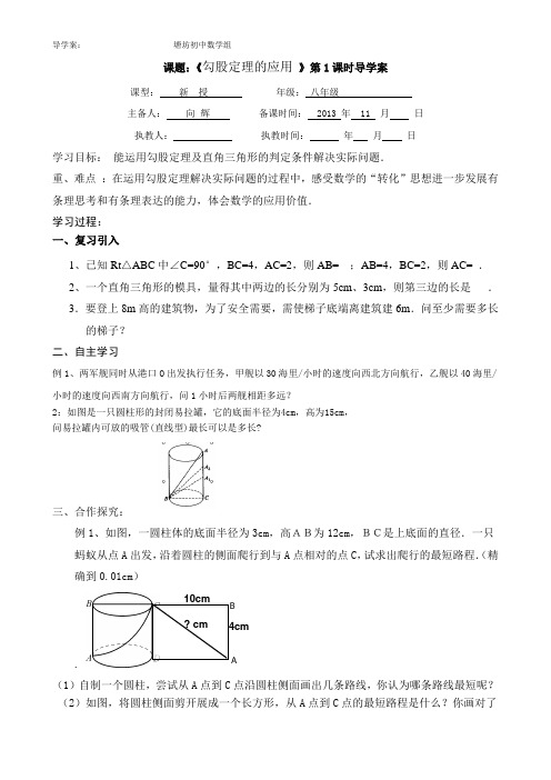 勾股定理的应用导学案 (1)