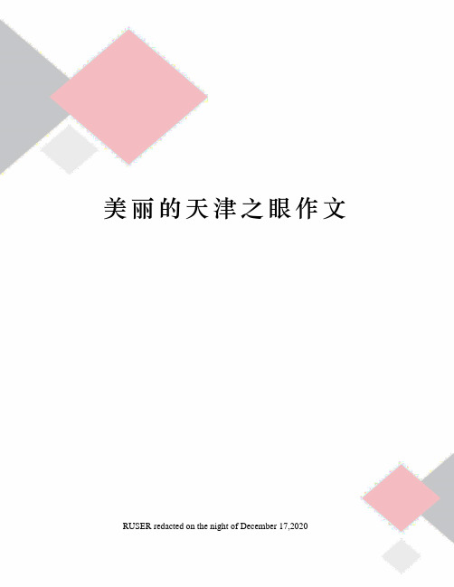 美丽的天津之眼作文