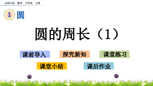 最新北师大版数学六年级上册第一单元5 圆的周长(1)