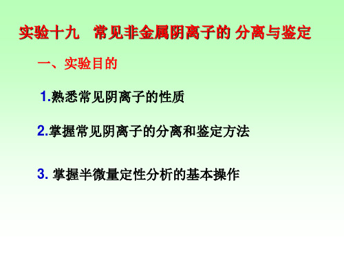 19常见非金属阴离子的分离与鉴定-yang