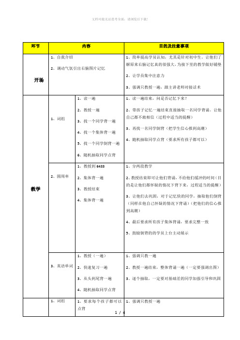 试听课教学环节及话术