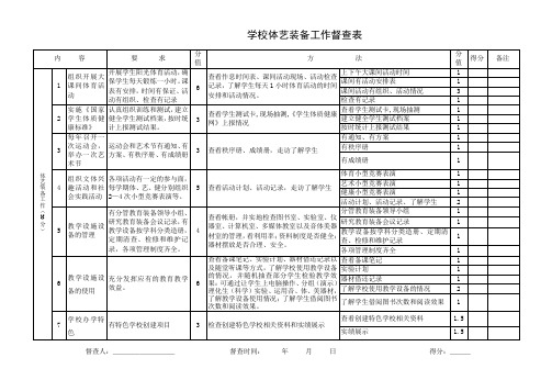 学校体艺装备督查表