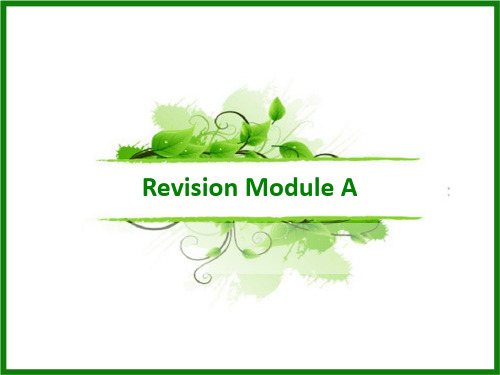 外研版八年级上Revision Module A