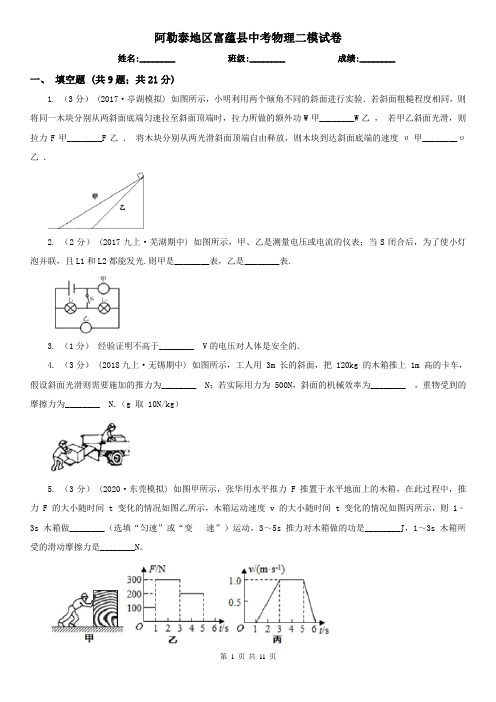 阿勒泰地区富蕴县中考物理二模试卷