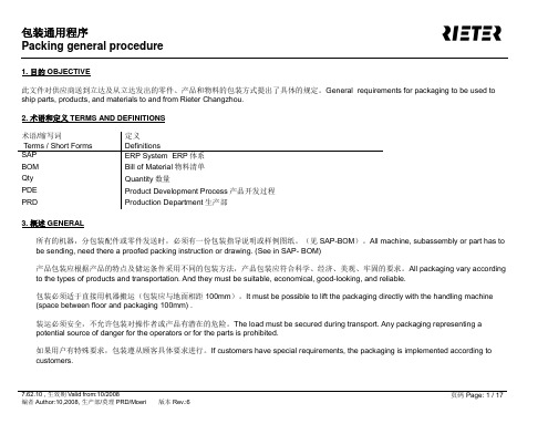 7.62.10 包装通用程序Packing general procedure