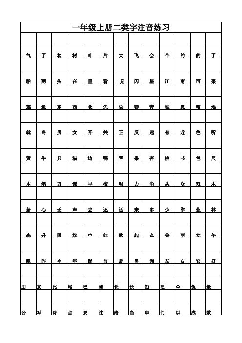 二类字注音练习