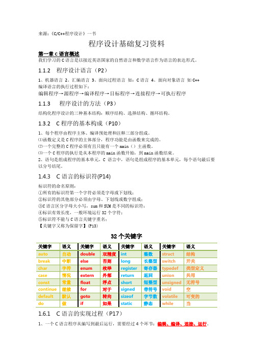 C语言程序设计复习资料