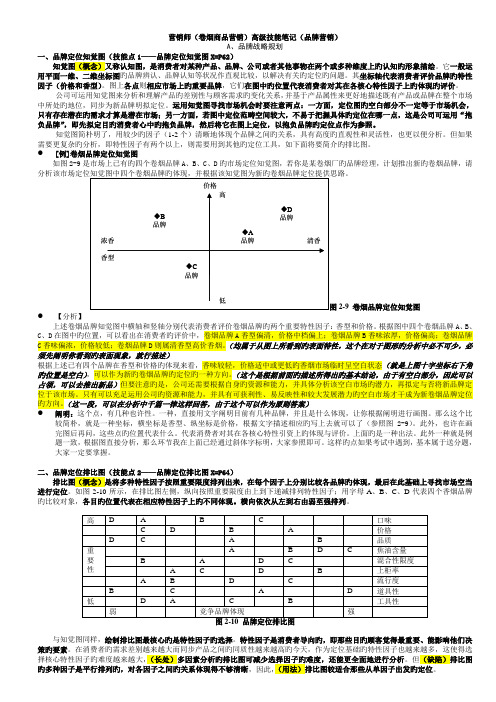 卷烟商品营销教材-高级-技能笔记(品牌营销)