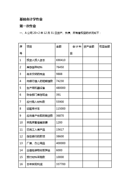 [财务_基础会计知识]基础会计学作业