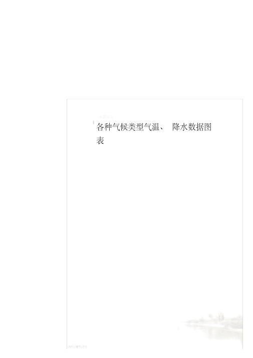 各种气候类型气温、降水数据图表