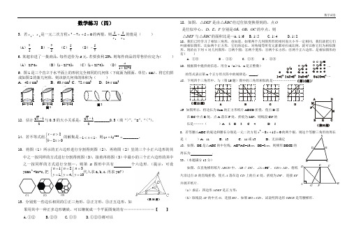 初二升初三暑假作业(4)及答案