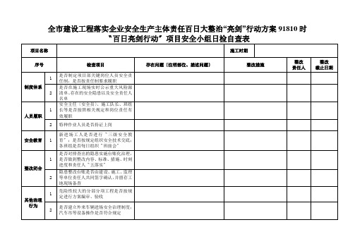 全市建设工程落实企业安全生产主体责任百日大整治“亮剑”行动方案91810时