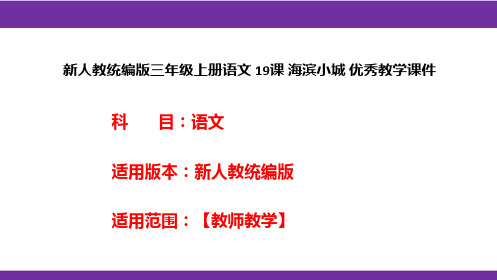 新人教统编版三年级上册语文 19课 海滨小城 优秀教学课件