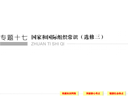 2020届高考政治(浙江专用)二轮专题复习课件：专题十七 国家和国际组织常识