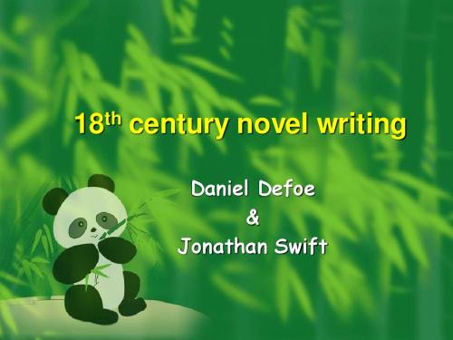 英国文学史第七讲：18thC+novelists+Defoe+and+Swift