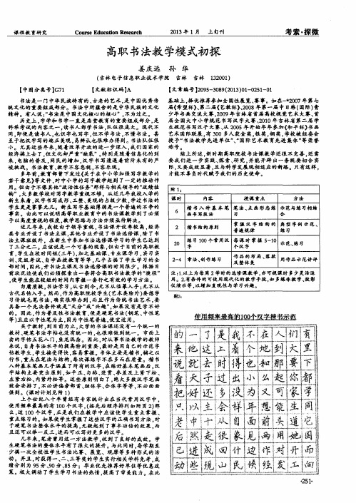 高职书法教学模式初探