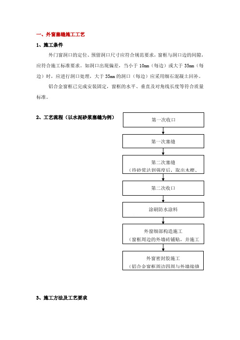 铝合金门窗塞缝工艺