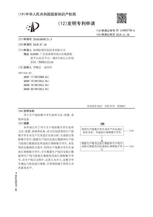 用于生产线的数字孪生处理方法、装置、系统和设备[发明专利]