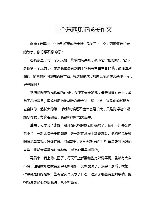 一个东西见证成长作文