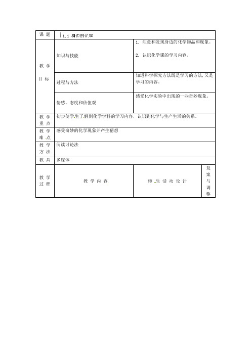 《身边的化学》教案