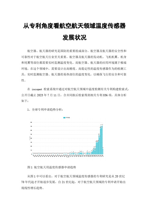 从专利角度看航空航天领域温度传感器发展状况