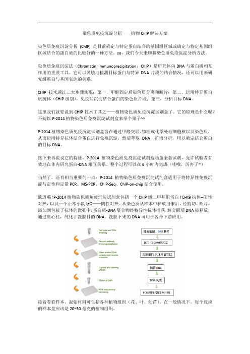 染色质免疫沉淀分析——植物ChIP解决方案