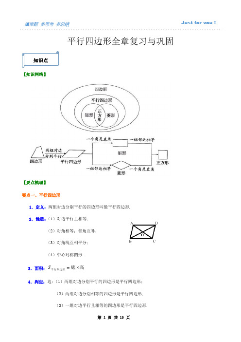 12.平行四边形全章复习与巩固讲义