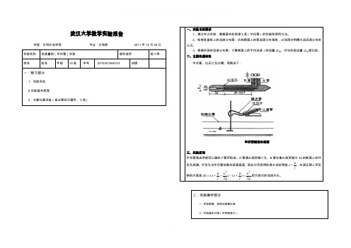 流速量测(毕托管)实验(完成)