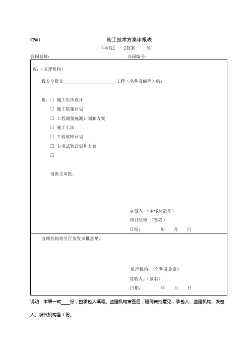 承包人填表