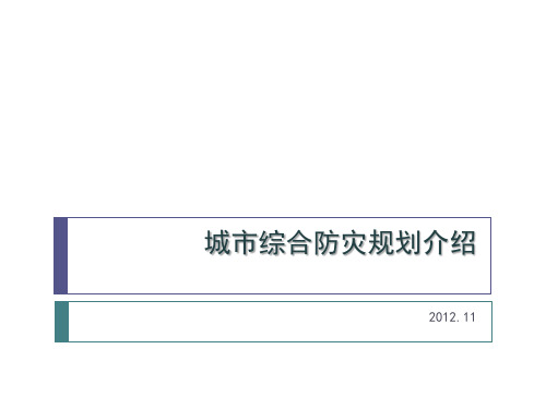 城市综合防灾规划讲座