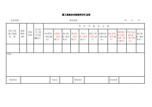 施工现场安全检查评分表(最终稿)