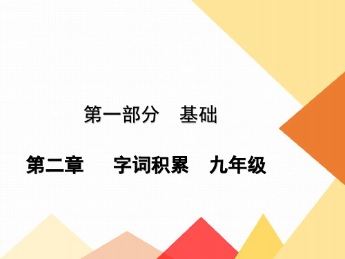 中考语文提分秘籍- 字词积累       九年级