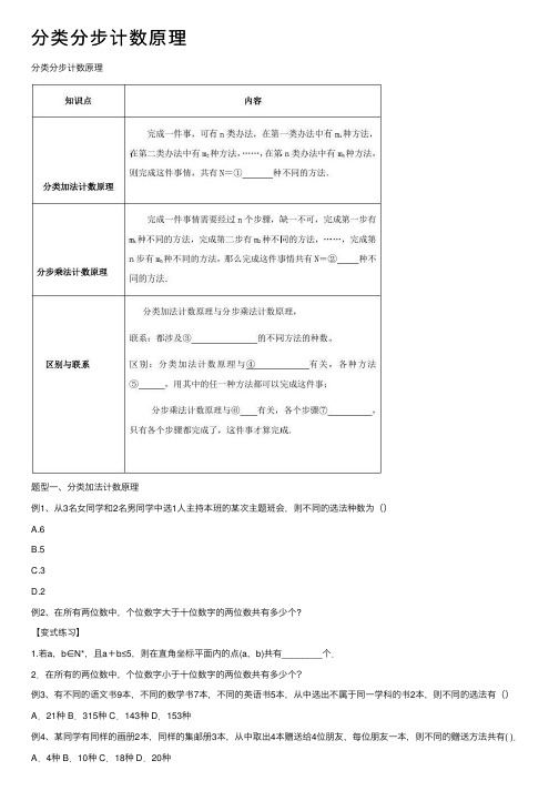 分类分步计数原理