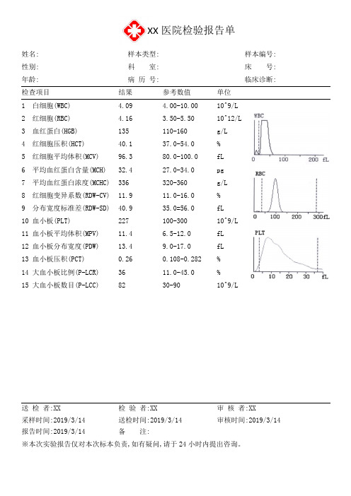 三分类血常规模板