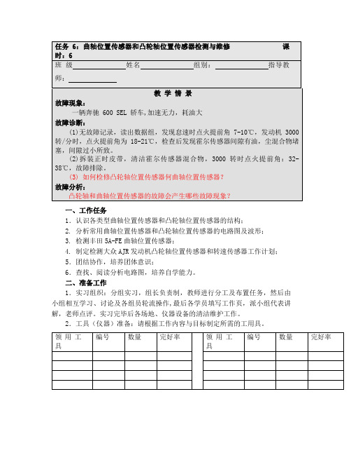 6曲轴位置传感器与凸轮轴位置传感器