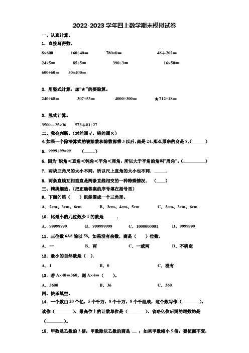 睢宁县2022年数学四上期末预测试题含解析