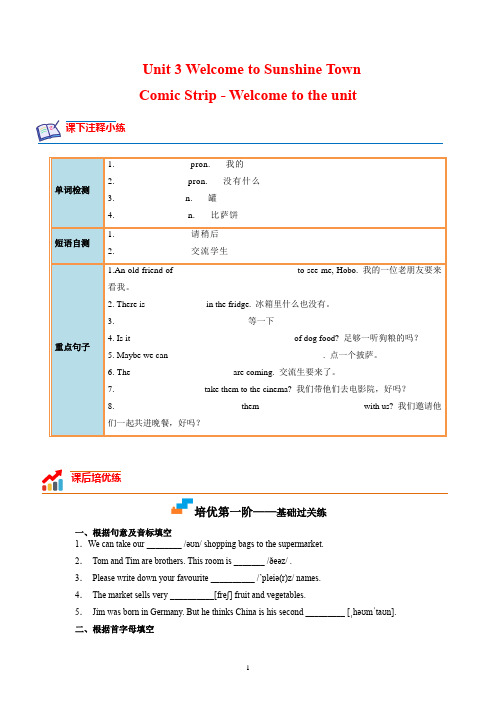 U3 课时1 Welcome to the Unit七年级英语下册课后培优分级练(牛津译林版)