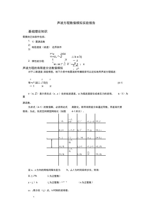 声波方程数值模拟实验报告