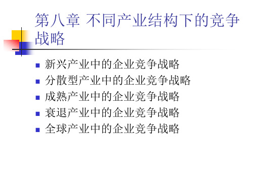 第八章 不同产业结构下的竞争战略