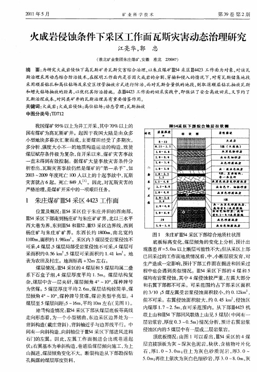 火成岩侵蚀条件下采区工作而瓦斯灾害动态治理研究