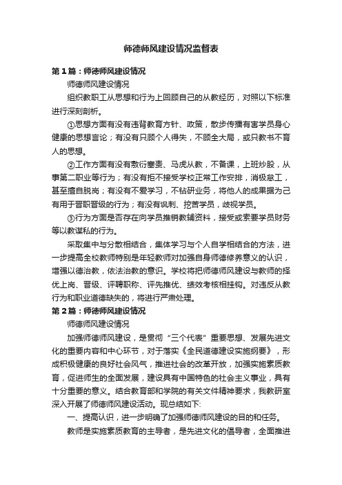 师德师风建设情况监督表