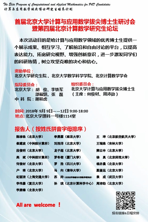 首届北京大学计算与应用数学拔尖博士生研讨会