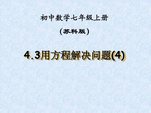 4.3用方程解决问题(4)