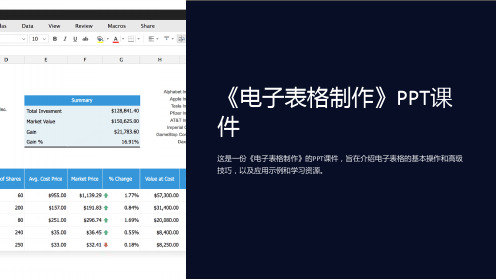 《电子表格制作》课件