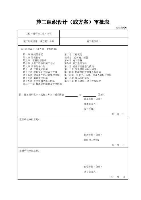 施工组织设计审批表